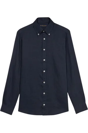 Brooks Brothers Heren, Overhemden, Blauw, Maat: M Linnen