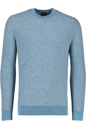 HUGO BOSS Heren, Truien, Blauw, Maat: XL Katoen