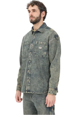 Dickies Heren, Overhemden, Geel, Maat: L Denim