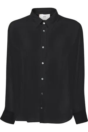 Ami Heren, Overhemden, Zwart, Maat: XL Poliester