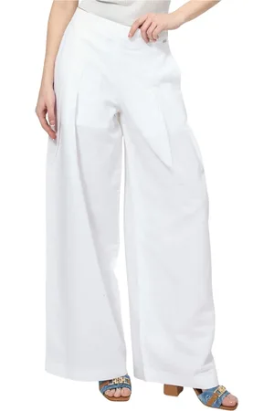 Armani Exchange Dames, Broeken, Wit, Maat: L Linnen