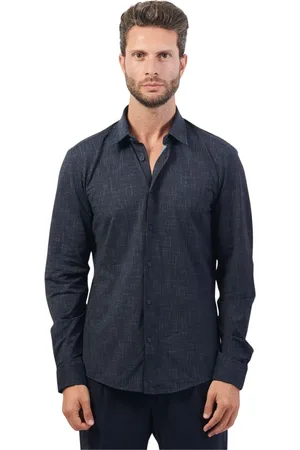 HUGO BOSS Heren, Overhemden, Blauw, Maat: XL Katoen
