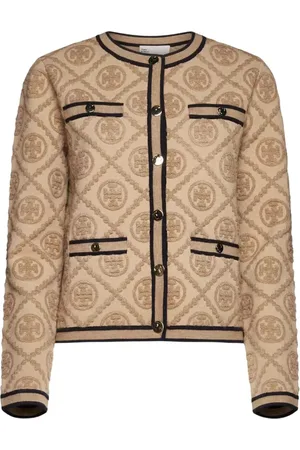 Tory Burch Dames, Truien, Bruin, Maat: L Katoen