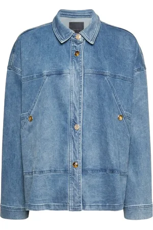 Elena Miro Dames, Jassen, Blauw, Maat: XS Denim