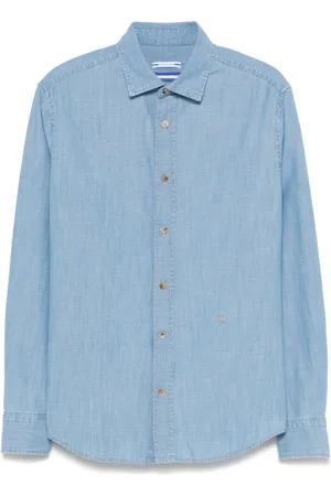 Jacob Cohen Heren, Overhemden, Blauw, Maat: 2XL Katoen