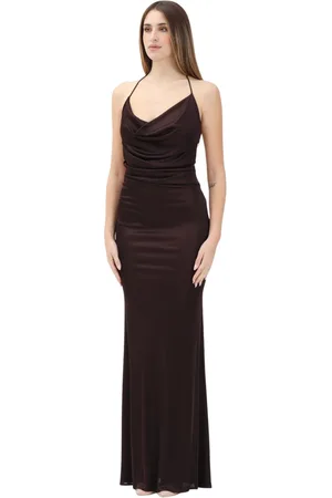 Elisabetta Franchi Dames, Jurken, Bruin, Maat: S Jersey