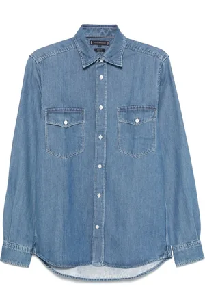 Tommy Hilfiger Heren, Overhemden, Blauw, Maat: S Denim