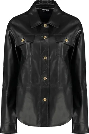 Tom Ford Dames, Jassen, Zwart, Maat: S Leer