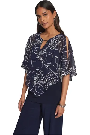Joseph Ribkoff Dames, Blouses & Shirts, Blauw, Maat: 5XL Poliester