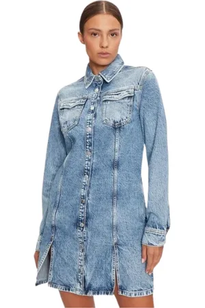 Tommy Hilfiger Dames, Jurken, Blauw, Maat: S Denim