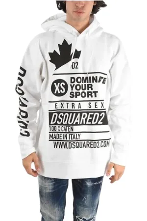 Dsquared2 Heren, Sweatshirts & Hoodies, Wit, Maat: XL Katoen