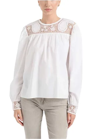 HUGO BOSS Dames, Blouses & Shirts, Wit, Maat: XL Katoen