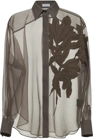 Brunello Cucinelli Dames, Blouses & Shirts, Bruin, Maat: M Zijde