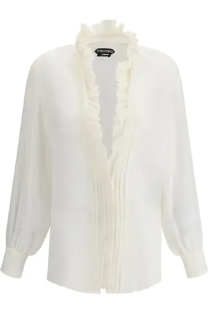 Tom Ford Dames, Blouses & Shirts, Wit, Maat: S Zijde