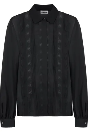 P.A.R.O.S.H. Dames, Blouses & Shirts, Zwart, Maat: L Katoen