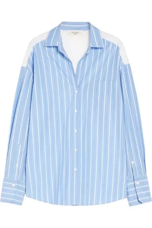 Max Mara Dames, Blouses & Shirts, Blauw, Maat: S Katoen