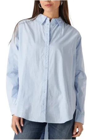 My Essential Wardrobe Dames, Blouses & Shirts, Blauw, Maat: L Katoen