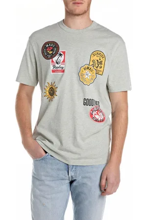 Replay Heren, Tops, Grijs, Maat: XL Katoen