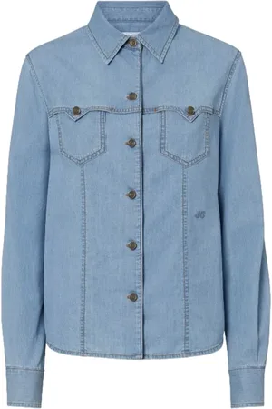 Jacob Cohen Dames, Blouses & Shirts, Blauw, Maat: S Katoen