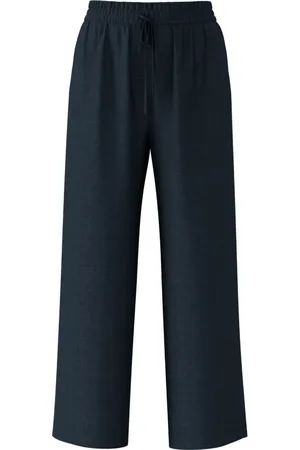 SELECTED Dames, Broeken, Blauw, Maat: S Linnen