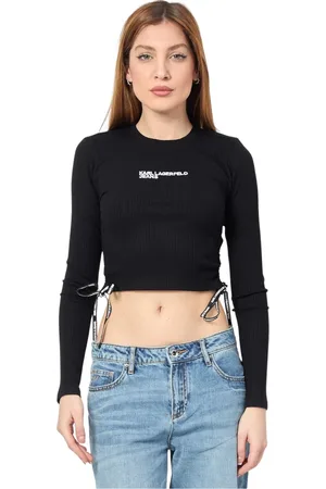 Karl Lagerfeld Dames, Tops, Zwart, Maat: L