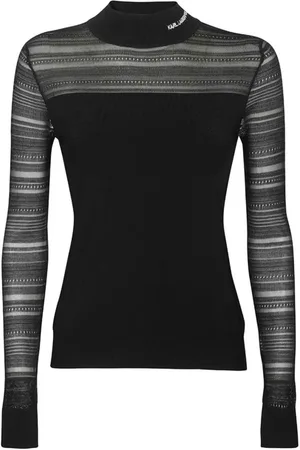 Karl Lagerfeld Dames, Truien, Zwart, Maat: S Viscose