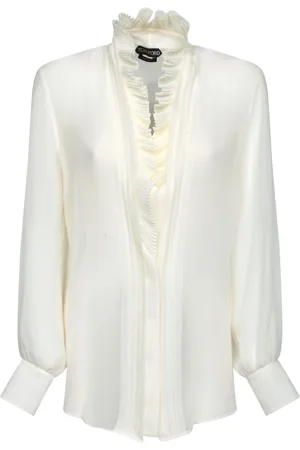 Tom Ford Dames, Blouses & Shirts, Wit, Maat: M Zijde