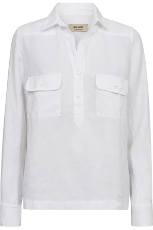 Mos Mosh Dames, Blouses & Shirts, Wit, Maat: XL Linnen