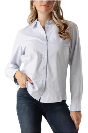 Tommy Hilfiger Dames, Blouses & Shirts, Blauw, Maat: M Katoen