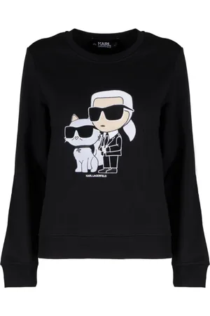 Karl Lagerfeld Dames, Sweatshirts & Hoodies, Zwart, Maat: XS Katoen