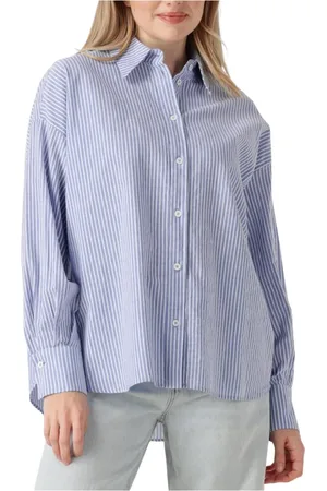 Drykorn Dames, Blouses & Shirts, Blauw, Maat: XS Linnen