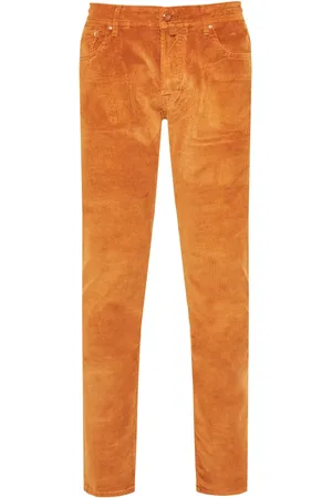 Jacob Cohen Heren, Broeken, Oranje, Maat: W33 Corduroy
