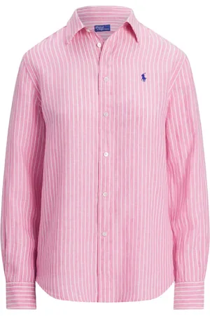 Ralph Lauren Dames, Blouses & Shirts, Roze, Maat: M Linnen