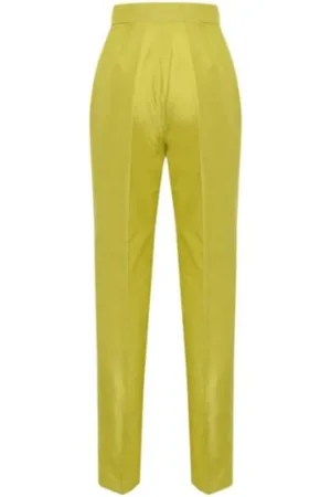 Max Mara Dames, Broeken, Groen, Maat: S Katoen
