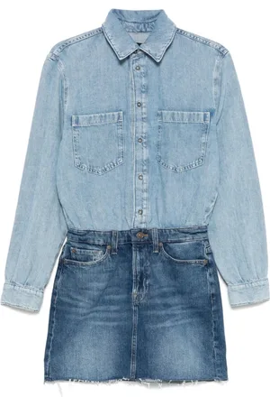 7 for all Mankind Dames, Jurken, Blauw, Maat: XS Denim