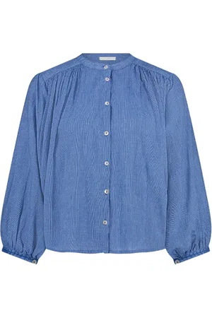BY-BAR Dames, Blouses & Shirts, Blauw, Maat: XS Katoen
