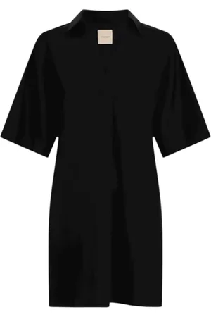 Calvin Klein Dames, Jurken, Zwart, Maat: XL Linnen
