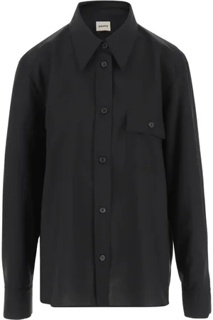 Khaite Dames, Blouses & Shirts, Zwart, Maat: M Wol