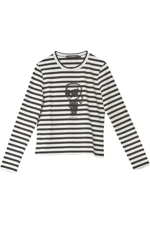 Karl Lagerfeld Dames, Tops, Zwart, Maat: M Katoen