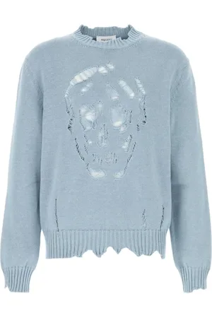 Alexander McQueen Heren, Truien, Blauw, Maat: M Katoen