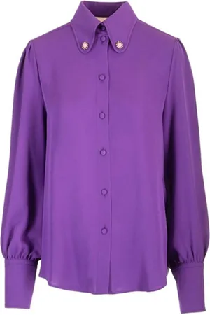 VALENTINO GARAVANI Dames, Blouses & Shirts, Paars, Maat: M Zijde