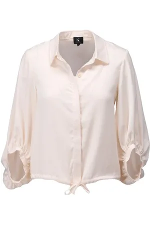 K-design Dames, Blouses & Shirts, Roze, Maat: S Satijn