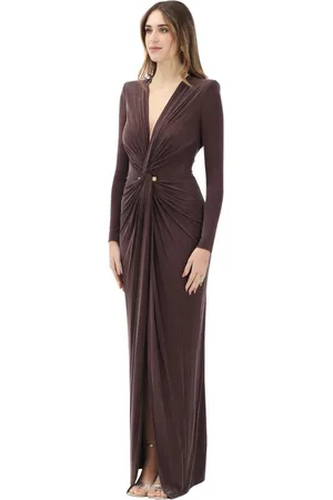 Elisabetta Franchi Dames, Jurken, Bruin, Maat: L Leer