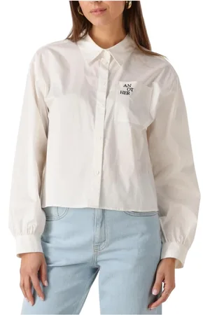 ANOTHER LABEL Dames, Blouses & Shirts, Wit, Maat: XL Katoen
