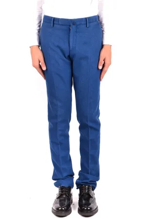 Incotex Heren, Broeken, Blauw, Maat: S Wol