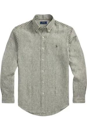 Ralph Lauren Heren, Overhemden, Groen, Maat: M Linnen