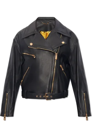 VERSACE Dames, Jassen, Zwart, Maat: XS Leer