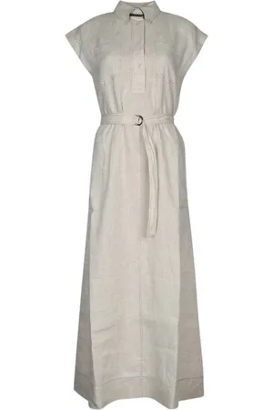 Brunello Cucinelli Dames, Jurken, Grijs, Maat: S