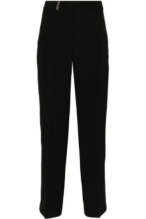 PESERICO SIGN Dames, Broeken, Zwart, Maat: XS Leer