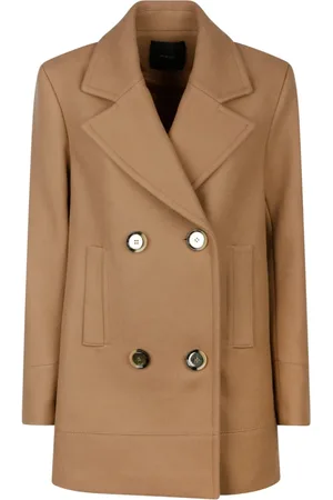 Pinko Dames, Mantels, Bruin, Maat: XS Wol